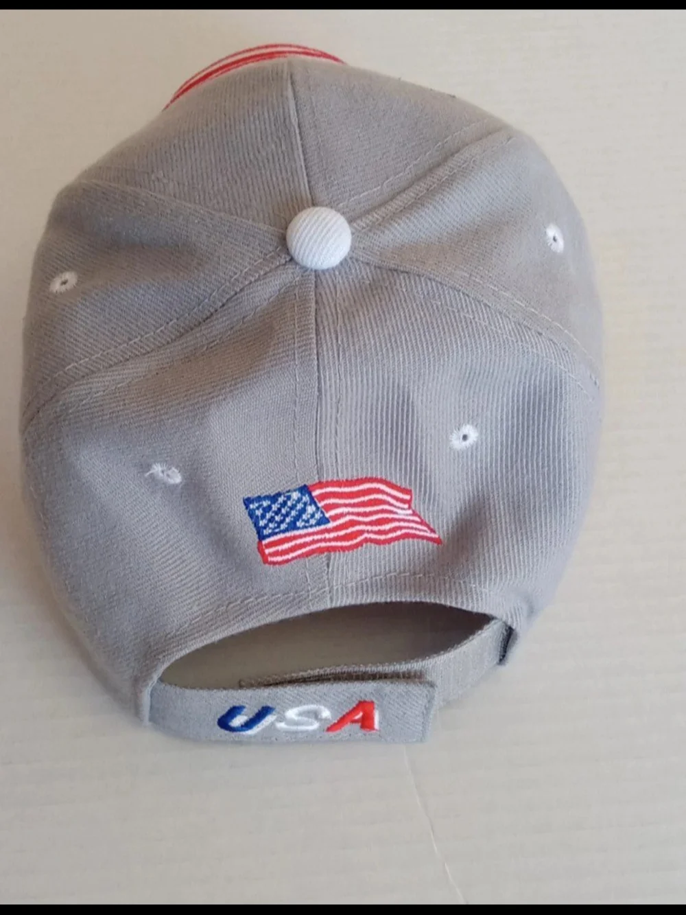 USA Bald Eagle Light Gray Cotton Blend Cap